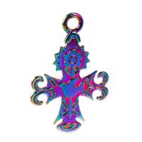 Stainless Steel Cross Pendants, Zinc Alloy, colorful plated, DIY, multi-colored cm 