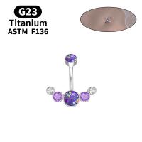 Belly Ring Jewelry, Titanium Steel, micro pave cubic zirconia & for woman 6mm, 4mm, 3mm 