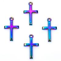 Zinc Alloy Cross Pendants, colorful plated, DIY, multi-colored cm 