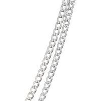 Aluminum Twist Oval Chain, plated, silver color 