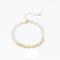 Pulseras de la perla, Perlas cultivadas de agua dulce, con Ojo de gato & acero inoxidable, para mujer, color mixto, 6mm, longitud:15 cm, Vendido por UD