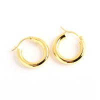 Stainless Steel Hoop Earring, Donut, plated & for woman 