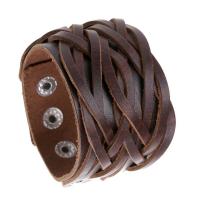 Cowhide Bracelets, with Zinc Alloy, handmade & Unisex 40mm .06 Inch 