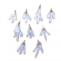 Kultivierten Süßwasser Perle Messing Anhänger, Natürliche kultivierte Süßwasserperlen, mit Messing, gemischte Farben, 10-20mm, verkauft von PC
