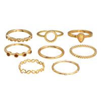 Rhinestone Zinc Alloy Finger Ring, nine pieces & fashion jewelry & for woman & with rhinestone 