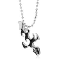 collier d'Émail en alliage Zinc, alliage de zinc, avec 1.97 chaînes de rallonge, bijoux de mode & unisexe & émail, noire .93 pouce, Vendu par PC