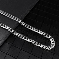 Titanium Steel Chain Necklace, plated, DIY original color 