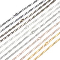 Eiserne Halskette Kette, Eisen, plattiert, Twist oval, keine, 3mm, verkauft von Tasche