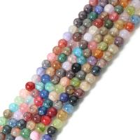 Perles en verre craquelé, Rond, DIY, plus de couleurs à choisir cm, Vendu par brin