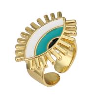 Brass Finger Ring, gold color plated, Adjustable & enamel US Ring 