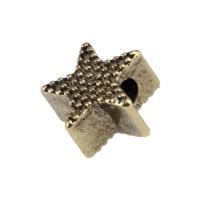 Zinc Alloy Large Hole Beads, Star, DIY, antique gold color, 16mm 