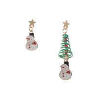 Weihnachten Ohrringe, Zinklegierung, goldfarben plattiert, Weihnachtsschmuck & verschiedene Stile für Wahl & für Frau & Emaille, verkauft von Paar