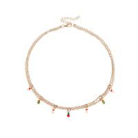 Christmas Jewelry Necklace, Zinc Alloy, with Seedbead, with 1.96inch extender chain, gold color plated, for woman Approx 15.35 Inch 