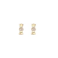 Cubic Zircon Brass Earring, 925 thailand sterling silver post pin, Candy, real gold plated, fashion jewelry & for woman & with cubic zirconia, golden 