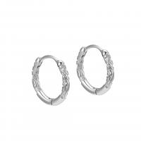Sterling Silver Huggie Hoop Earring, 925 Sterling Silver, Donut, platinum plated & for woman & hollow 