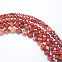 Rote Jaspis Perle, Roter Jaspis, rund, DIY, rot, Länge:40 cm, verkauft von Strang