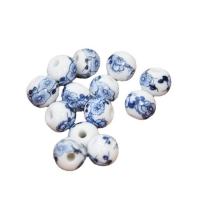 Impression de porcelaine, perles, porcelaine, Rond, DIY, couleurs mélangées, 12mm, Vendu par PC