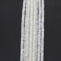 Natürliche weiße Muschelperlen, Münze, DIY, weiß, 6x6x2mm, Länge:38 cm, verkauft von Strang