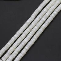 Natürliche weiße Muschelperlen, Münze, DIY, weiß, 8x8x2mm, Länge:38 cm, verkauft von Strang