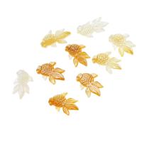 Carved Shell Pendants, Fish, yellow 