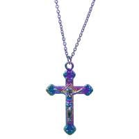Zinc Alloy Cross Pendants, Crucifix Cross, colorful plated, fashion jewelry, multi-colored 