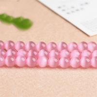 Cats Eye Beads, Round, DIY pink 
