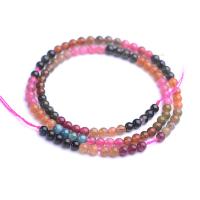 Natural Tourmaline Beads, Round, polished, DIY, mixed colors cm 