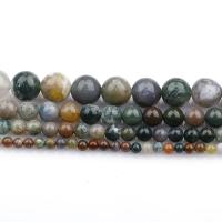 Perle agate indienne naturelle , Rond, DIY, couleurs mélangées cm, Vendu par brin