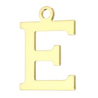 Письмо латунь подвески, Латунь, Буква Е, плакирован золотом отверстие:Приблизительно 2mm, продается PC