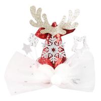 alliage de zinc Clip bec, avec lacet & velours de coton, Conception de Noël & bijoux de mode & pour femme, rouge Vendu par PC