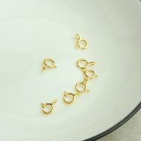 Brass Spring Ring Clasp, 925 Sterling Silver, gold color plated, DIY, 5mm 