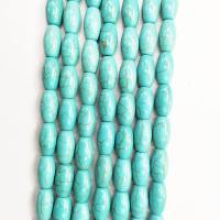 Bolas turquesas sintéticos, Turquesa sintético, Tambor, Bricolaje, azul, 8x14mm, longitud:39 cm, Vendido por Sarta