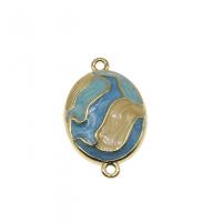 Enamel Brass Connector, mixed colors, 19mm 