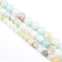 Perles amazonite, Rond, poli, DIY, couleurs mélangées cm, Vendu par brin