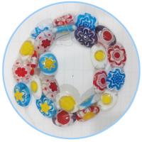 Millefiori Slice Lampwork Beads, Millefiori Lampwork, Oval, polished, DIY, mixed colors cm 