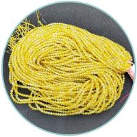 Natürliche gelbe Achat Perlen, Gelber Achat, rund, poliert, DIY & facettierte, gelb, 3mm, Länge:39 cm, verkauft von Strang