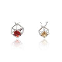 Sterling Silver Pendants, 925 Sterling Silver, Square, platinum plated & for woman & hollow 