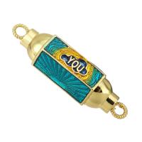Enamel Brass Connector, gold color plated Approx 2mm 