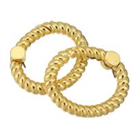 Brass Spring Buckle, Donut, gold color plated 
