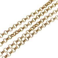 Brass Rolo Chain, Donut, plated, durable & Corrosion-Resistant & DIY, golden 