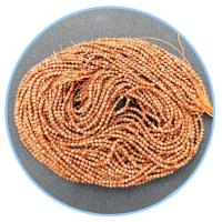 Goldstein Perlen, Goldsand, rund, poliert, DIY & facettierte, rote Orange, Länge:39 cm, verkauft von Strang