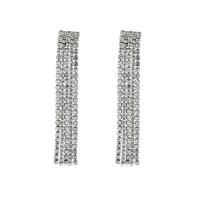 Zinc Alloy Rhinestone Drop Earring, with Zinc Alloy, plated, for woman 