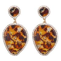 Zinc Alloy Rhinestone Drop Earring, with Acetate, plated, for woman & with rhinestone 