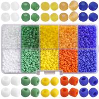 Matte Glass Seed Beads, with Plastic Box, Round, DIY 3mm Approx 1.2mm 