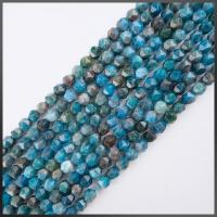 Apatit Perlen, Apatite, rund, poliert, Star Cut Faceted & DIY, blau, 8mm, Länge:38 cm, verkauft von Strang