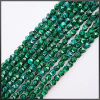 Natürliche Malachit Perlen, rund, poliert, Star Cut Faceted & DIY, grün, 8mm, Länge:38 cm, verkauft von Strang