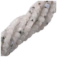 Лунный камень бисер, Куб, полированный, DIY & граненый, белый, 4mm, длина:38 см, продается Strand