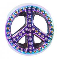 Zinc Alloy Large Hole Beads, Peace Logo, colorful plated, fashion jewelry, multi-colored 