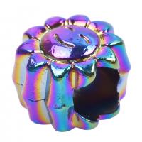 Zinc Alloy Large Hole Beads, Sunflower, colorful plated, fashion jewelry, multi-colored 