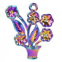 pendentifs de fleur en alliage zinc, alliage de zinc, Placage coloré, bijoux de mode, multicolore cm, Vendu par PC